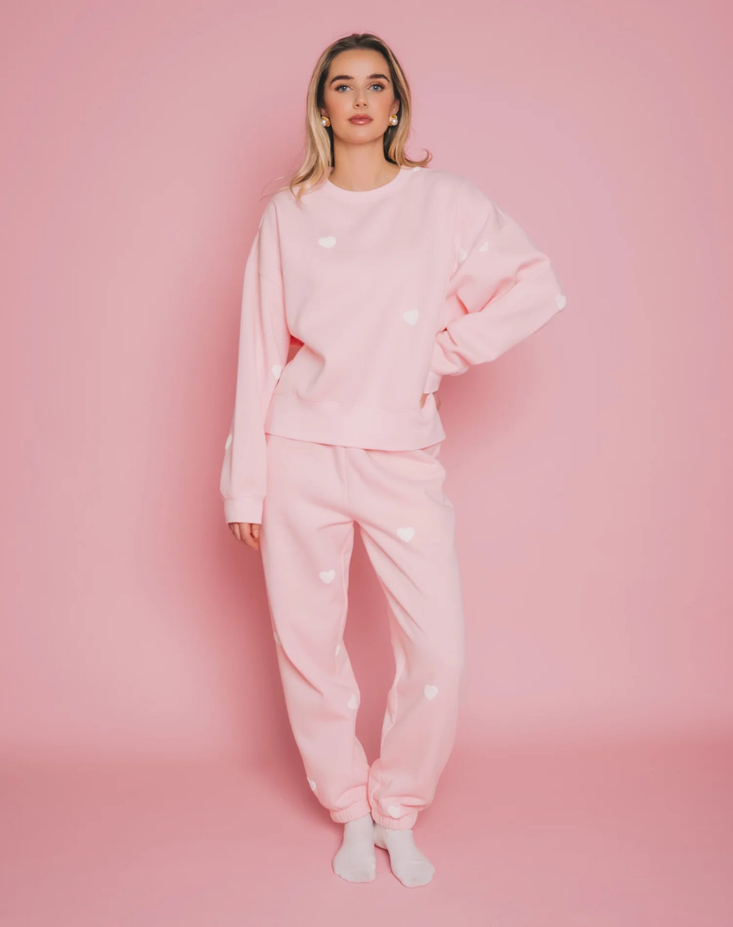 Brunette The Label All Over Hearts Oversized Jogger