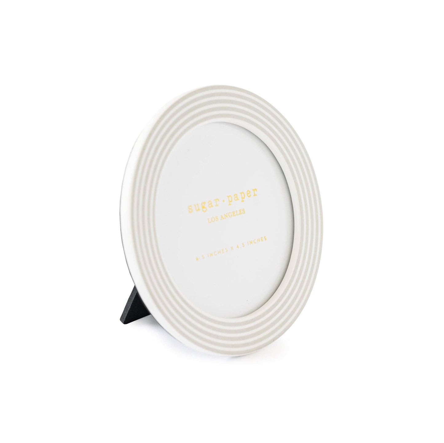 Grey Stripe Round Picture Frame