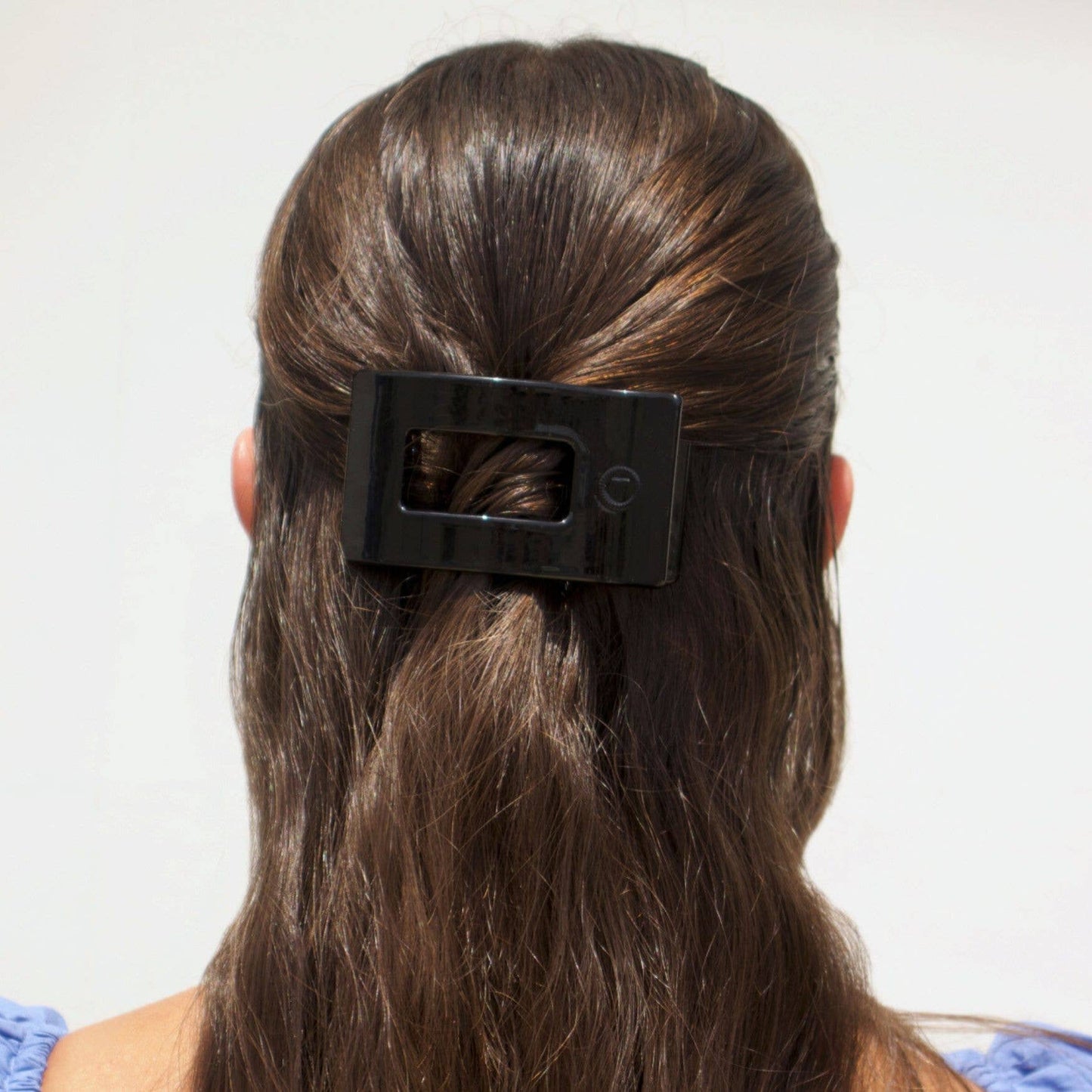 Teleties Flat Rectangle Hair Clip Small Jet Black