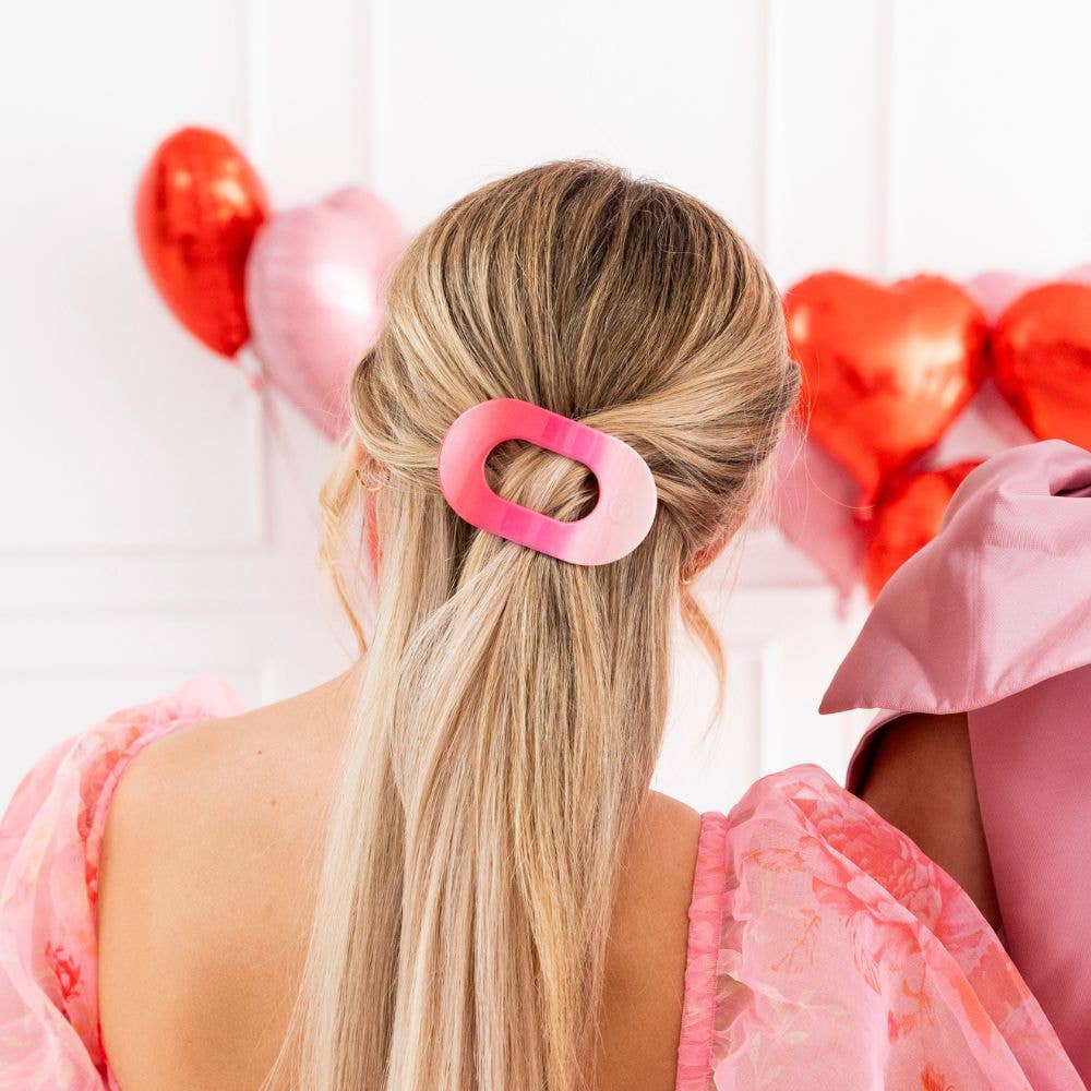 Flat Round Hair Clip | Large | Kiss & Tell