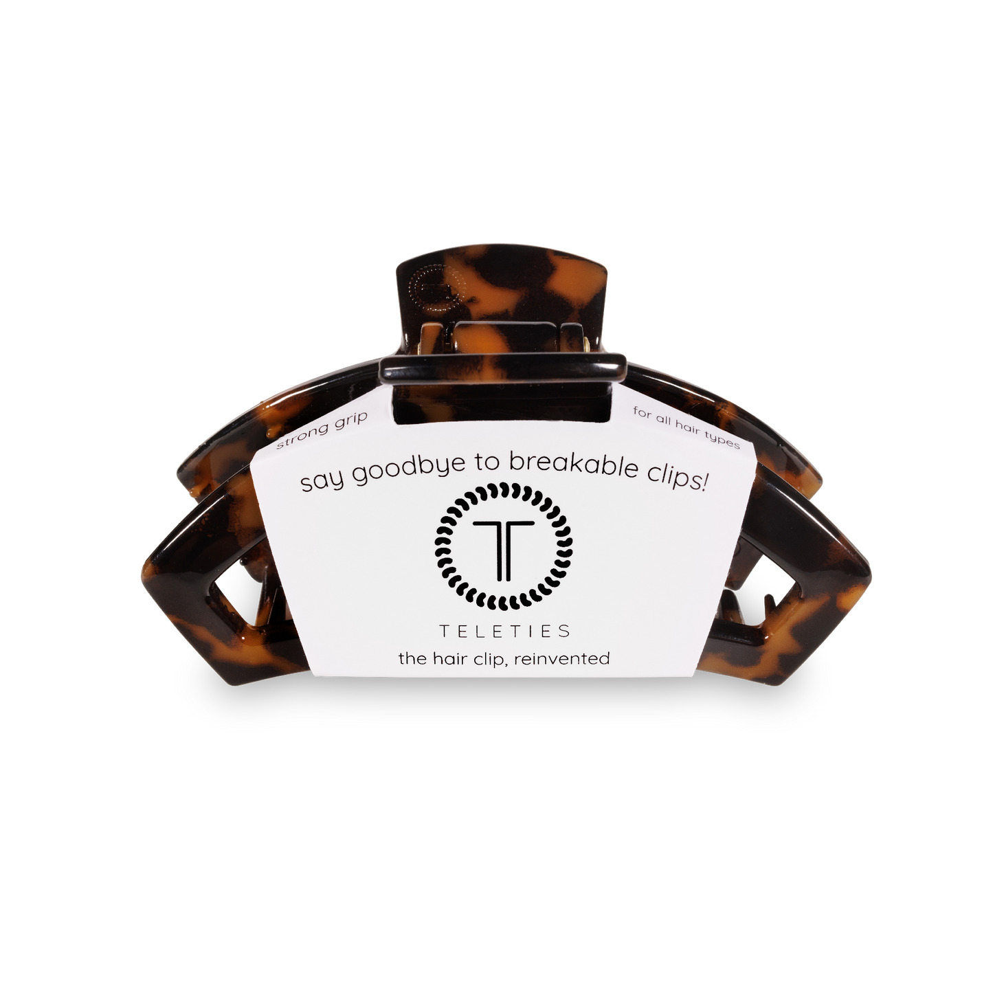 Teleties Open Hair Clip Small Tortoise