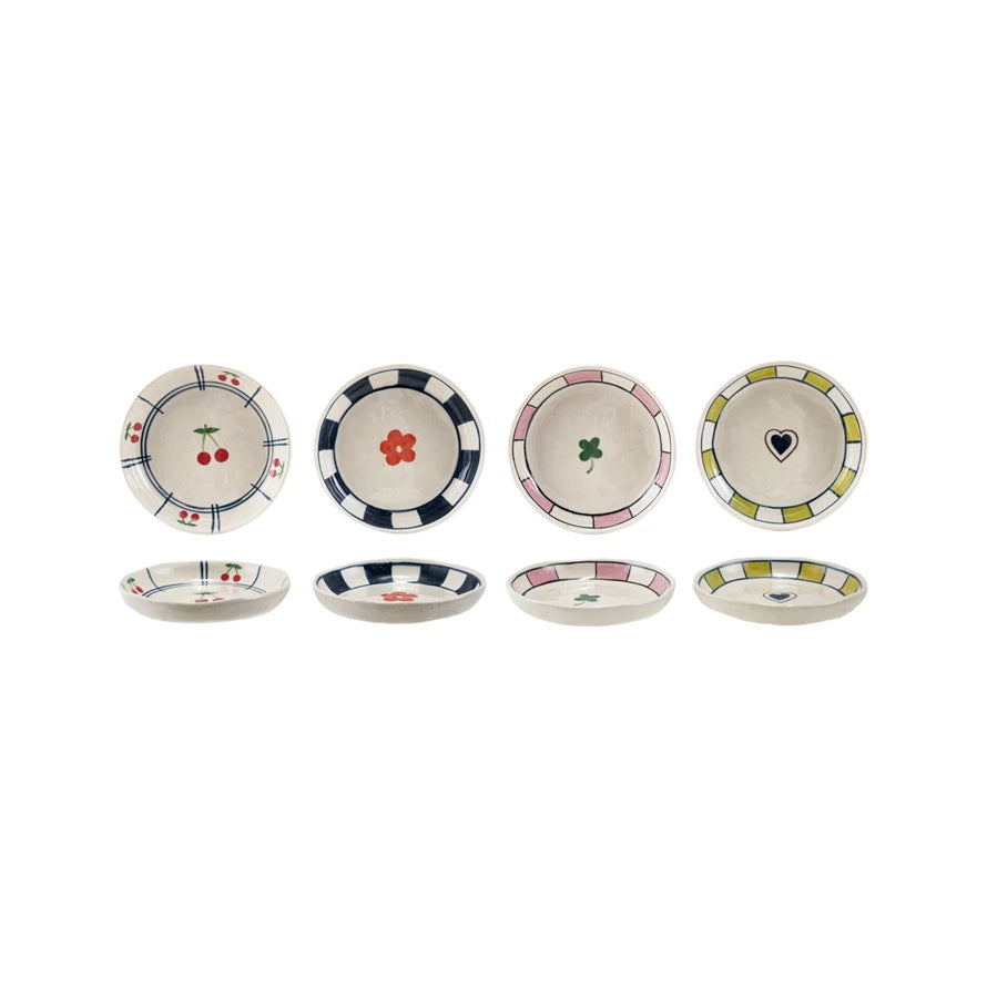 Round Hand Painted Stoneware Dish