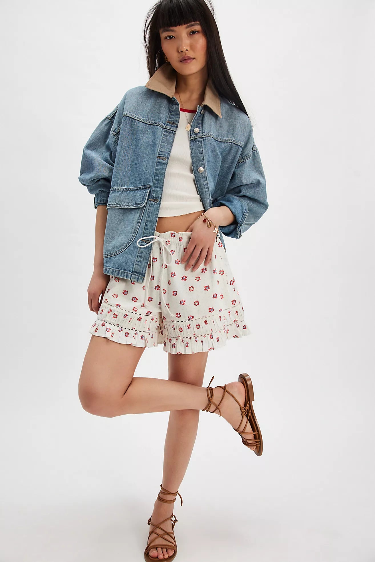 Free People Cambridge Printed Pull-On Short