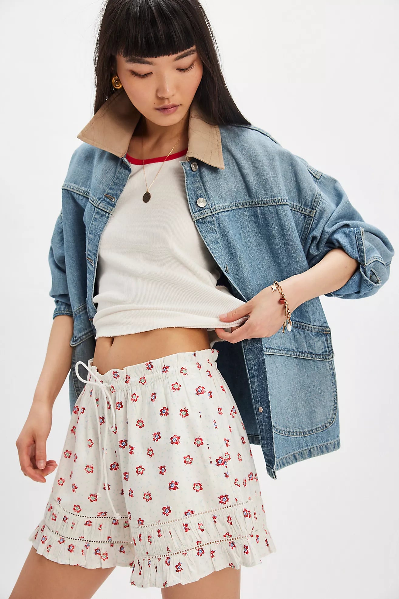 Free People Cambridge Printed Pull-On Short