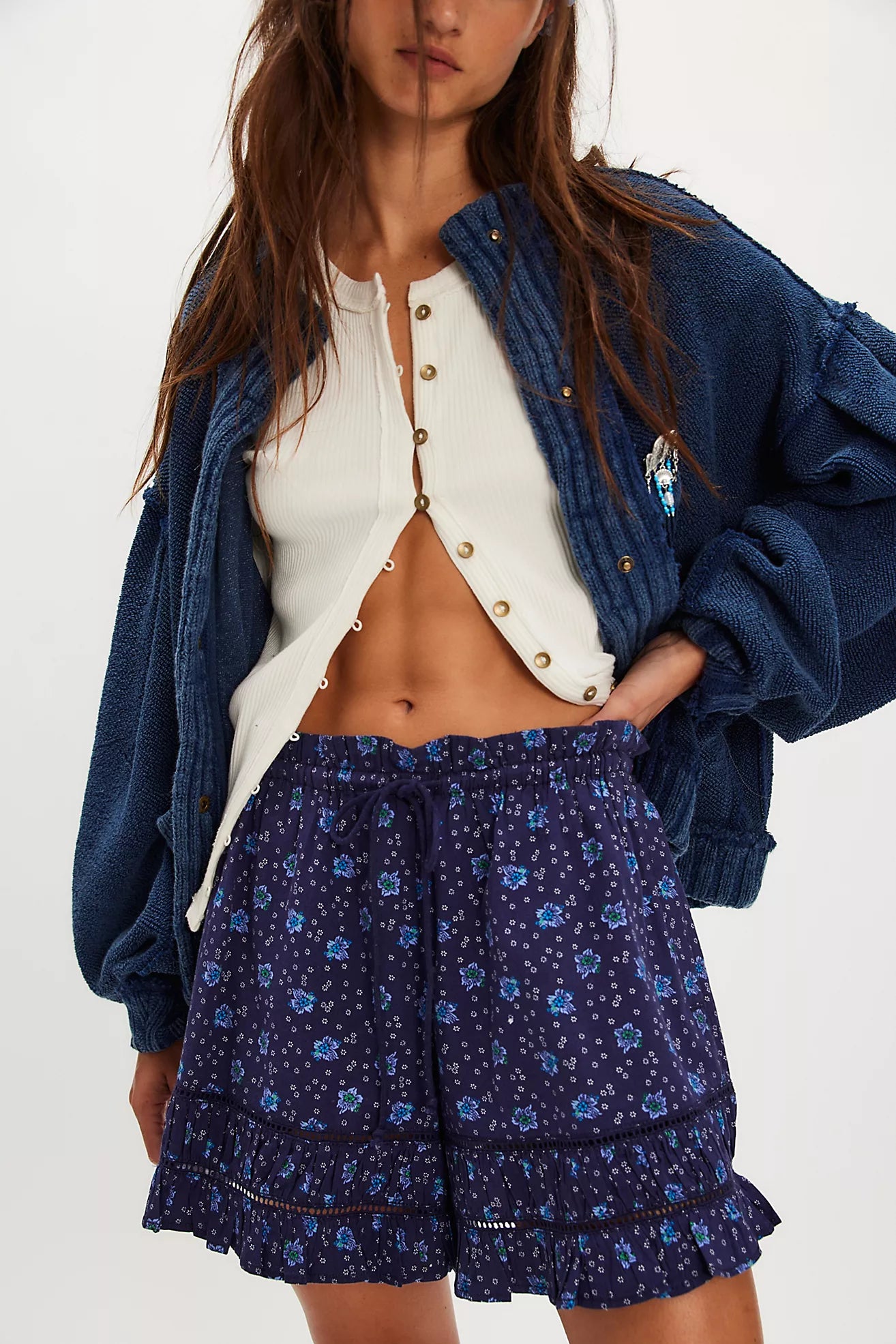 Free People Cambridge Printed Pull On Short