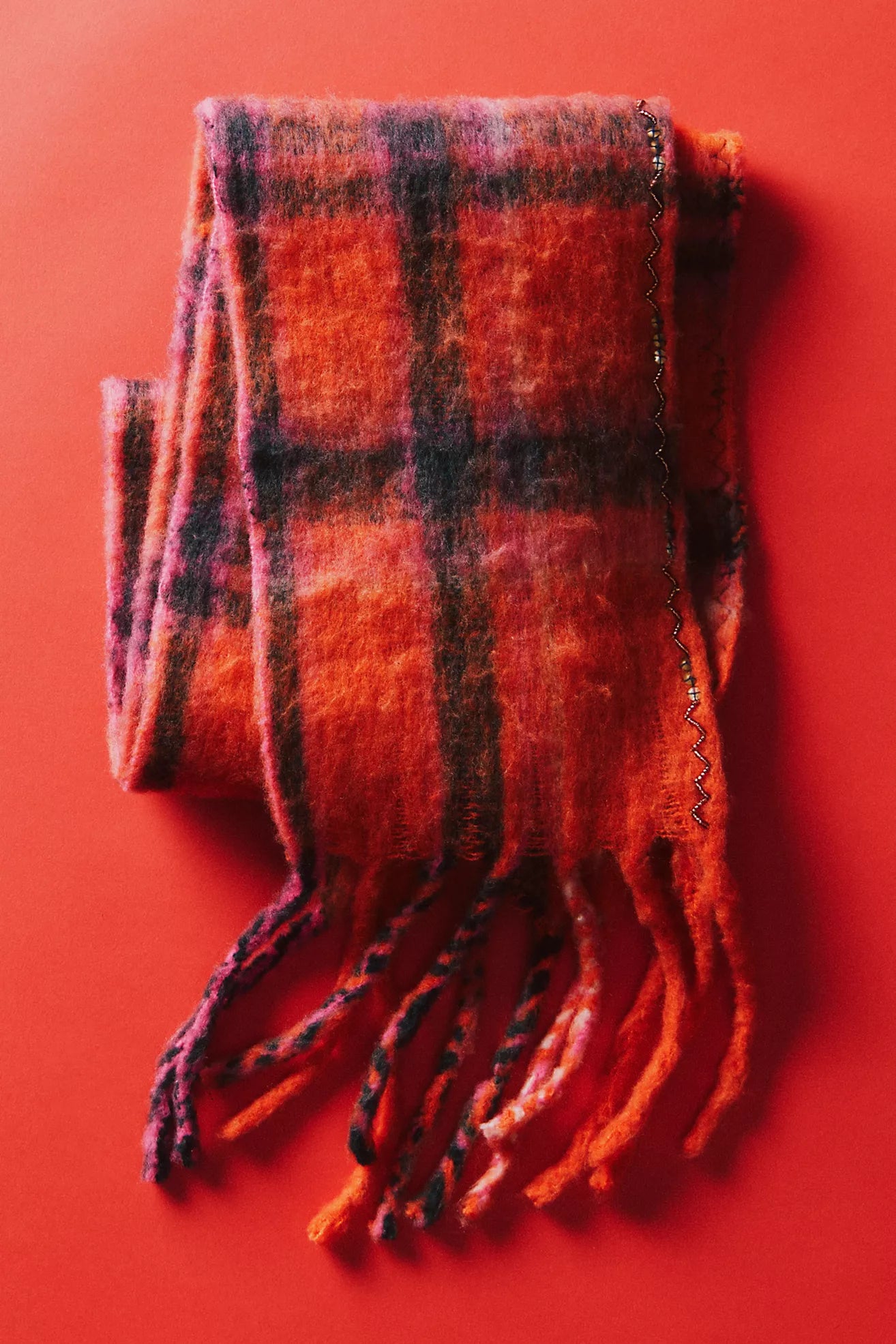 Free People Highland Plaid Skinny Scarf