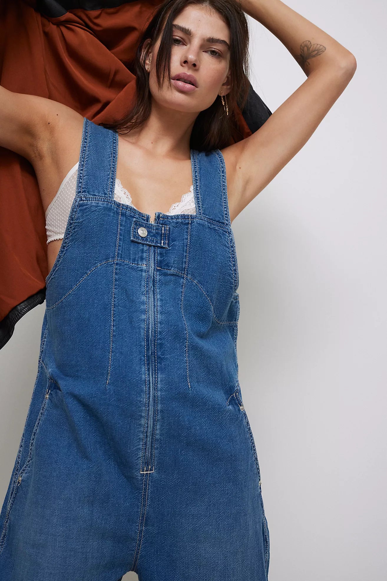 Free People Jude One Piece Denim Overalls