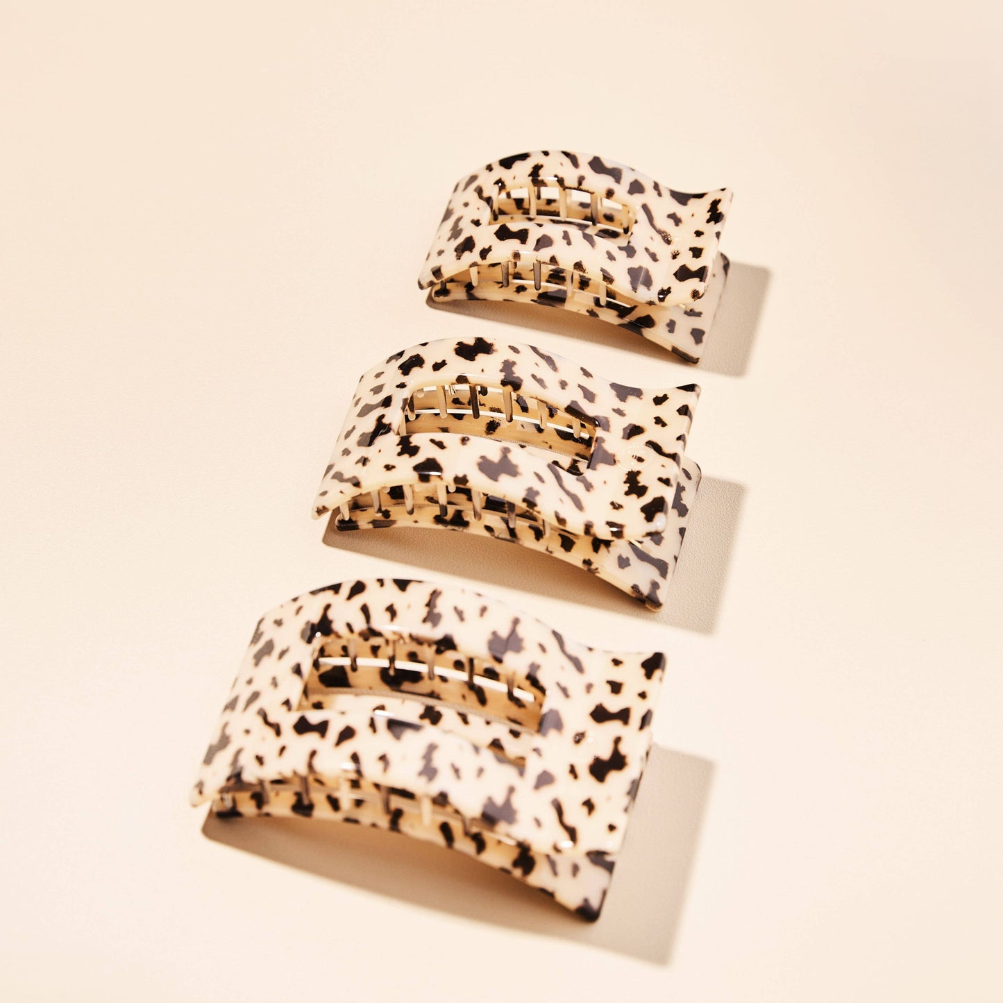 Teleties Flat Rectangle Hair Clip Small Blonde Tortoise