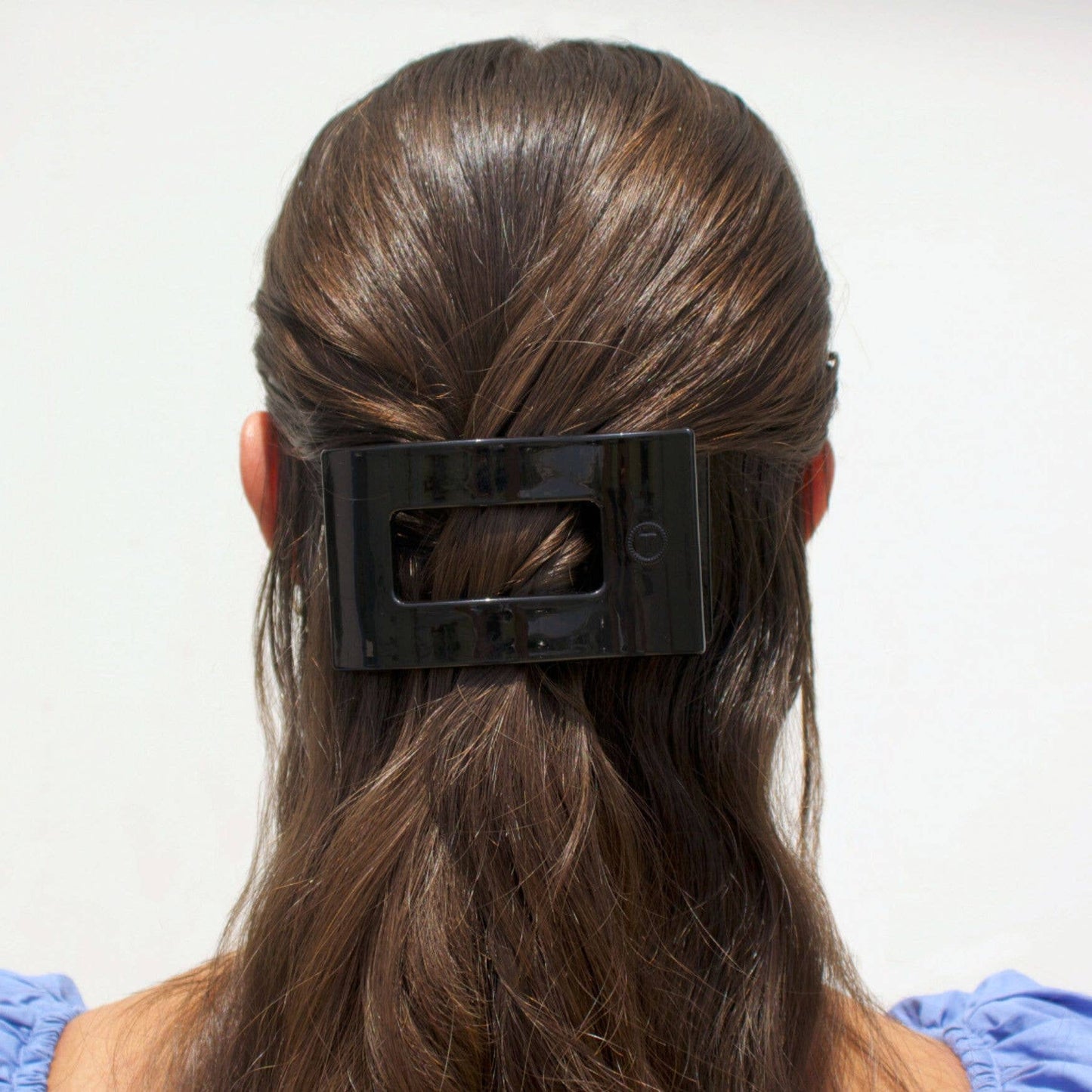 Teleties Flat Rectangle Hair Clip Medium Jet Black