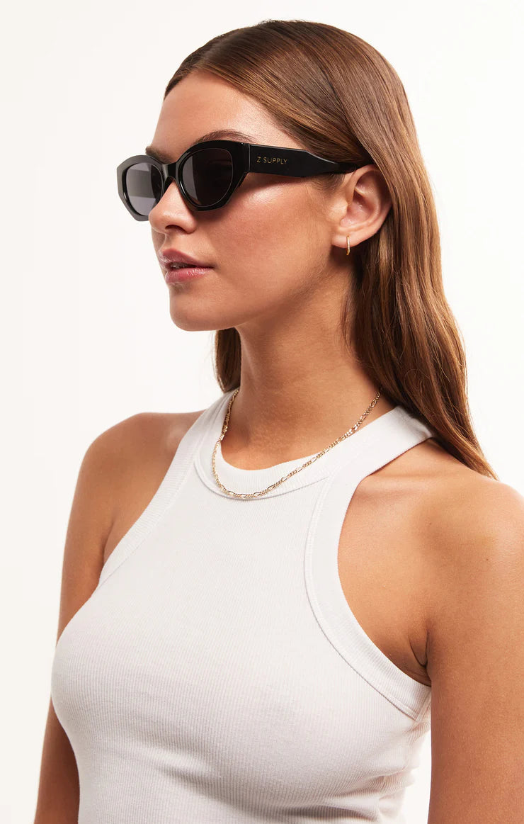 Z Supply Love Sick Polarized Sunglasses Polished Black