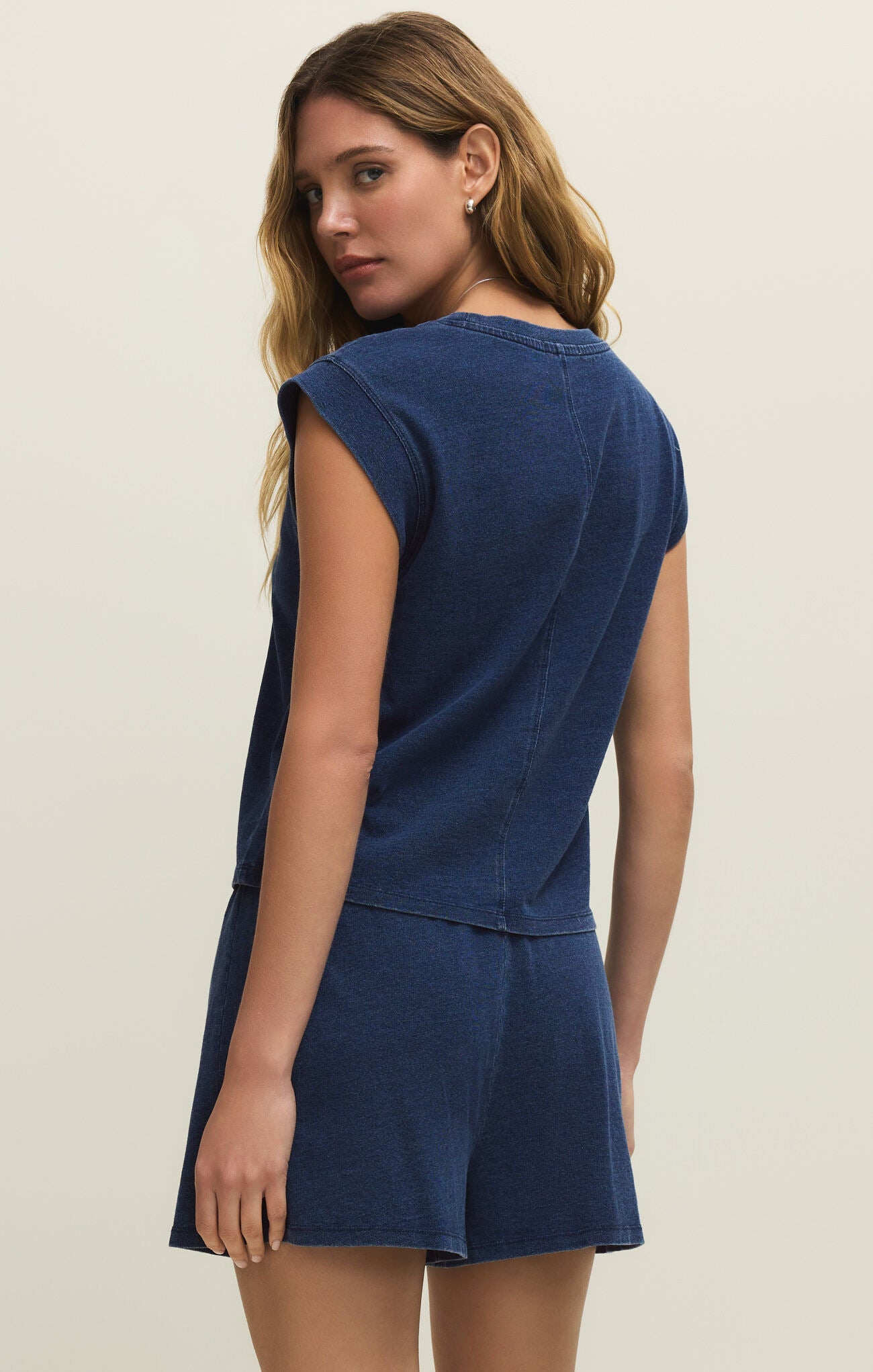 Z Supply Camino Jersey Denim Top