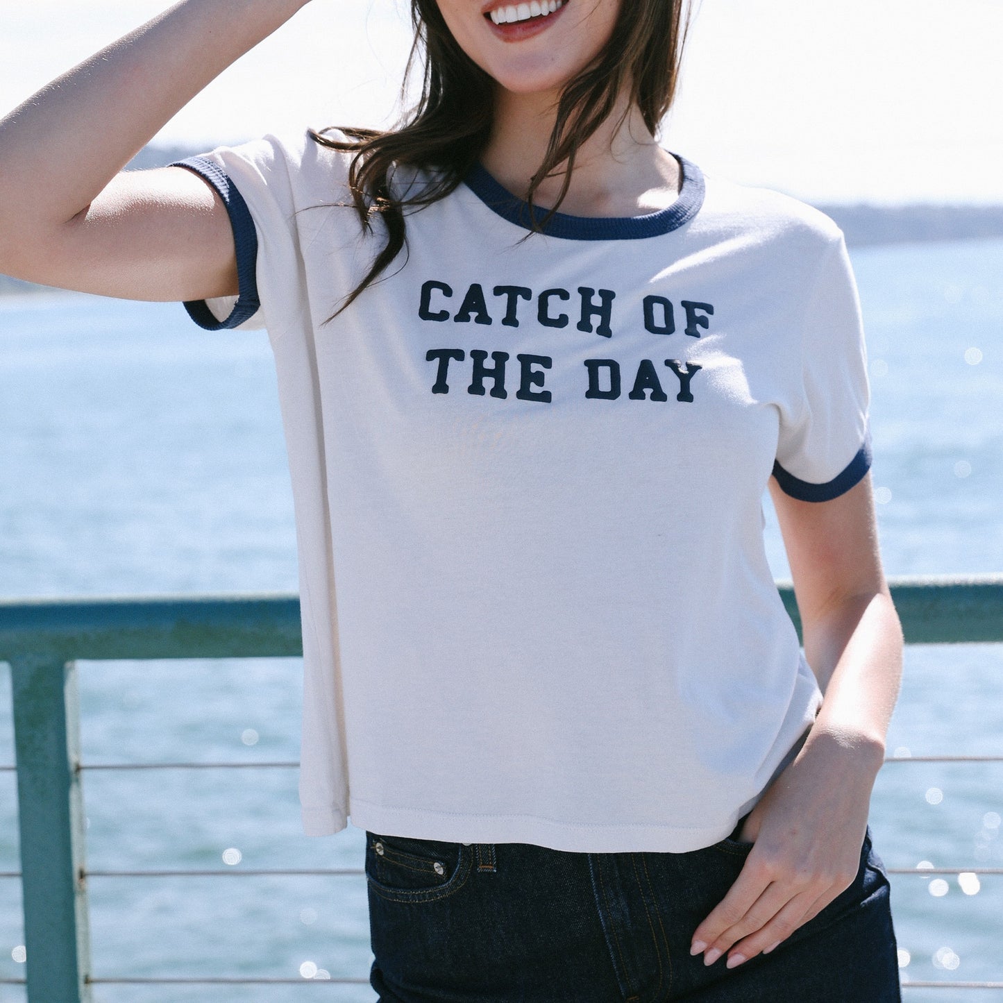 The Laundry Room Catch Of The Day Ringer Tee