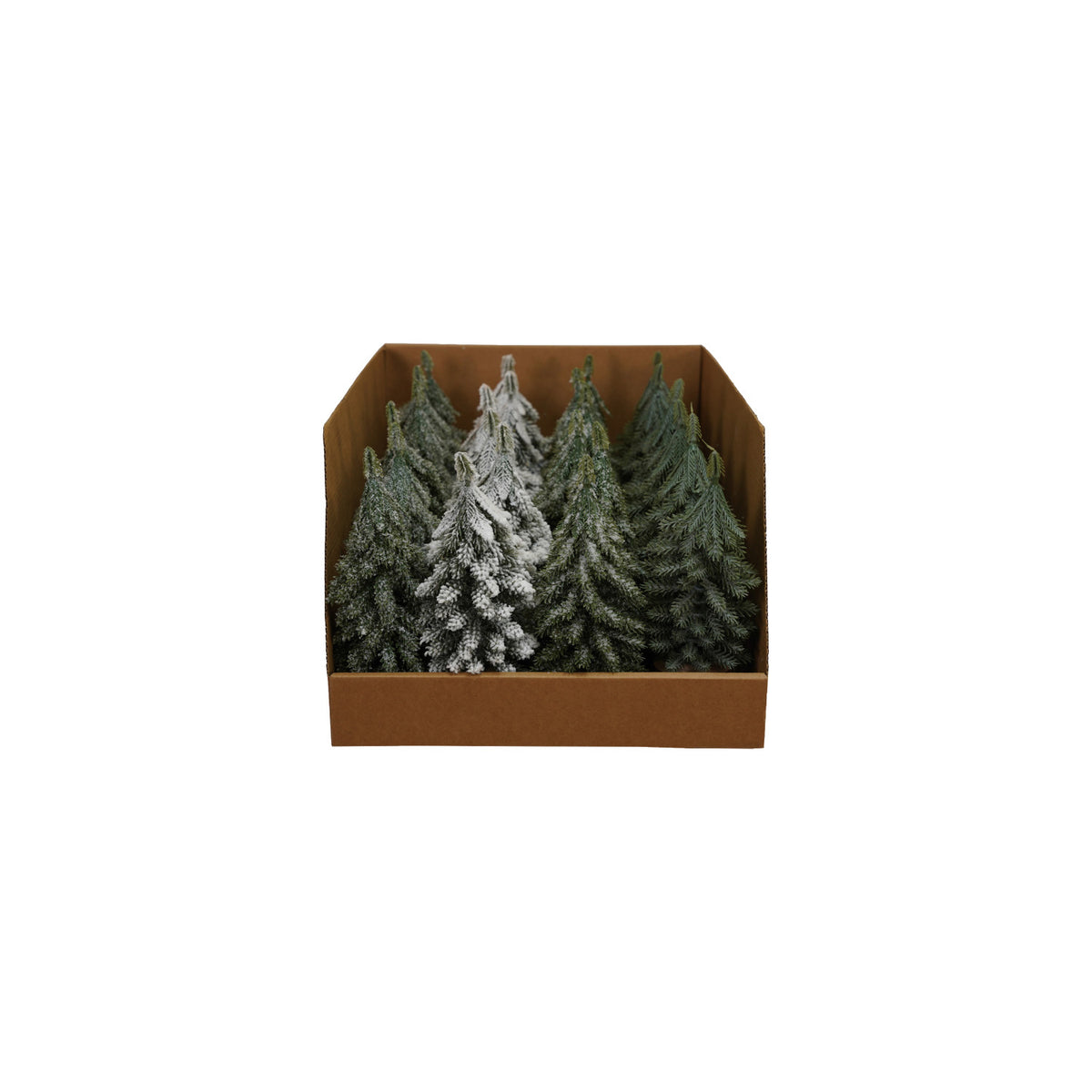 Faux Evergreen Trees With Natural Wood Slice Base