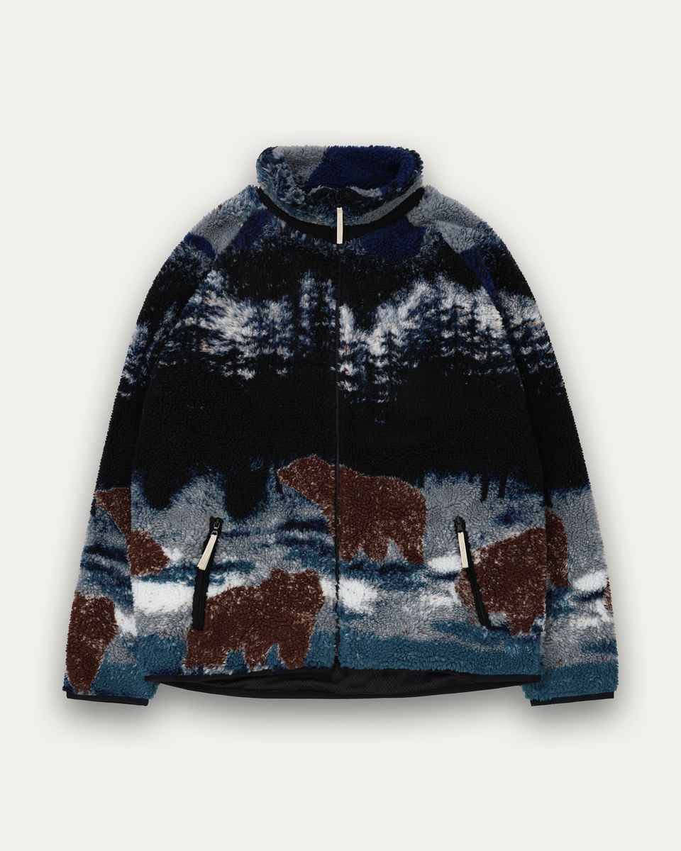 Kuwalla Bears In The Wild Printed Sherpa Jacket