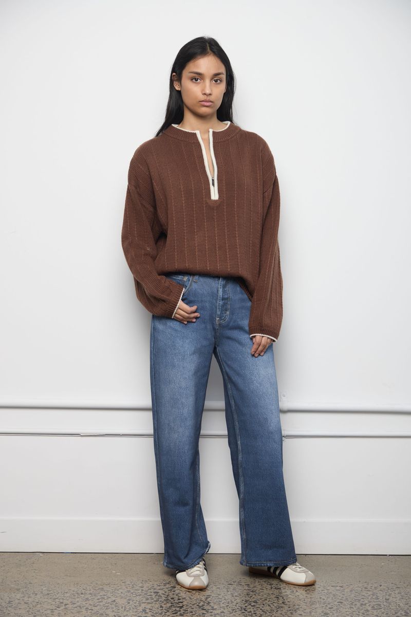 Kuwalla Outline Half-zip Sweater