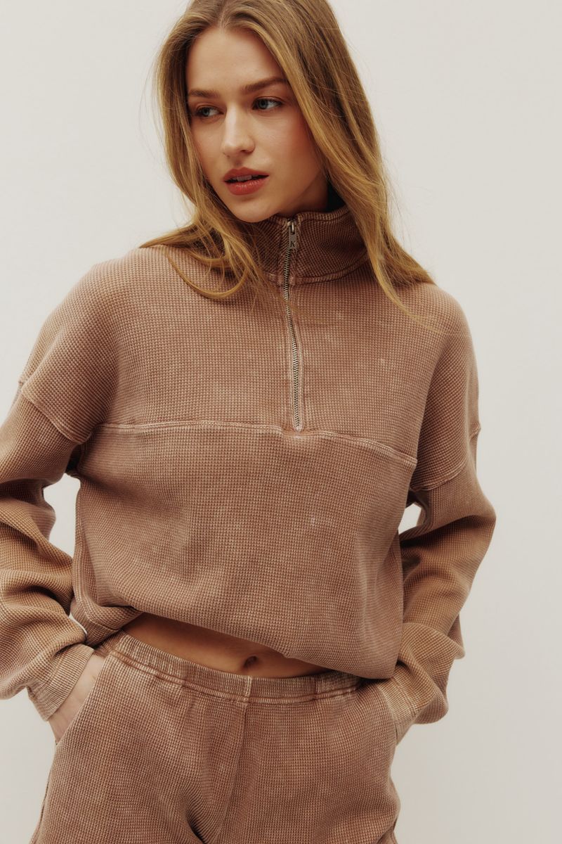 Kuwalla Bailey Waffle Zip Up