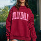 Burgundy Dilly Dally Mockneck Sweatshirt