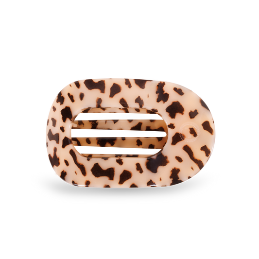 Teleties Round Flat Hair Clip | Medium | Blonde Tortoise