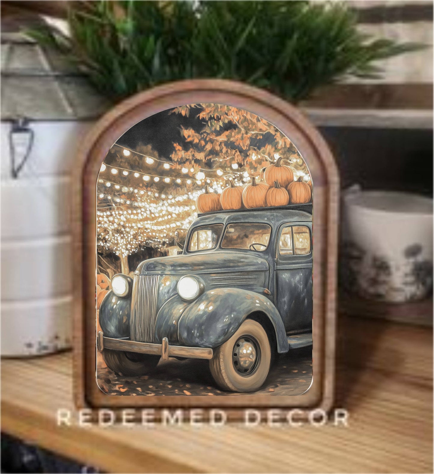 Arch Top Fall Truck Framed Art   : 6x8"
