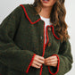 Buttoned Fleece Puffer Jacket
