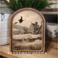 Arch Top Flying Witch Framed Art     : 6x8"