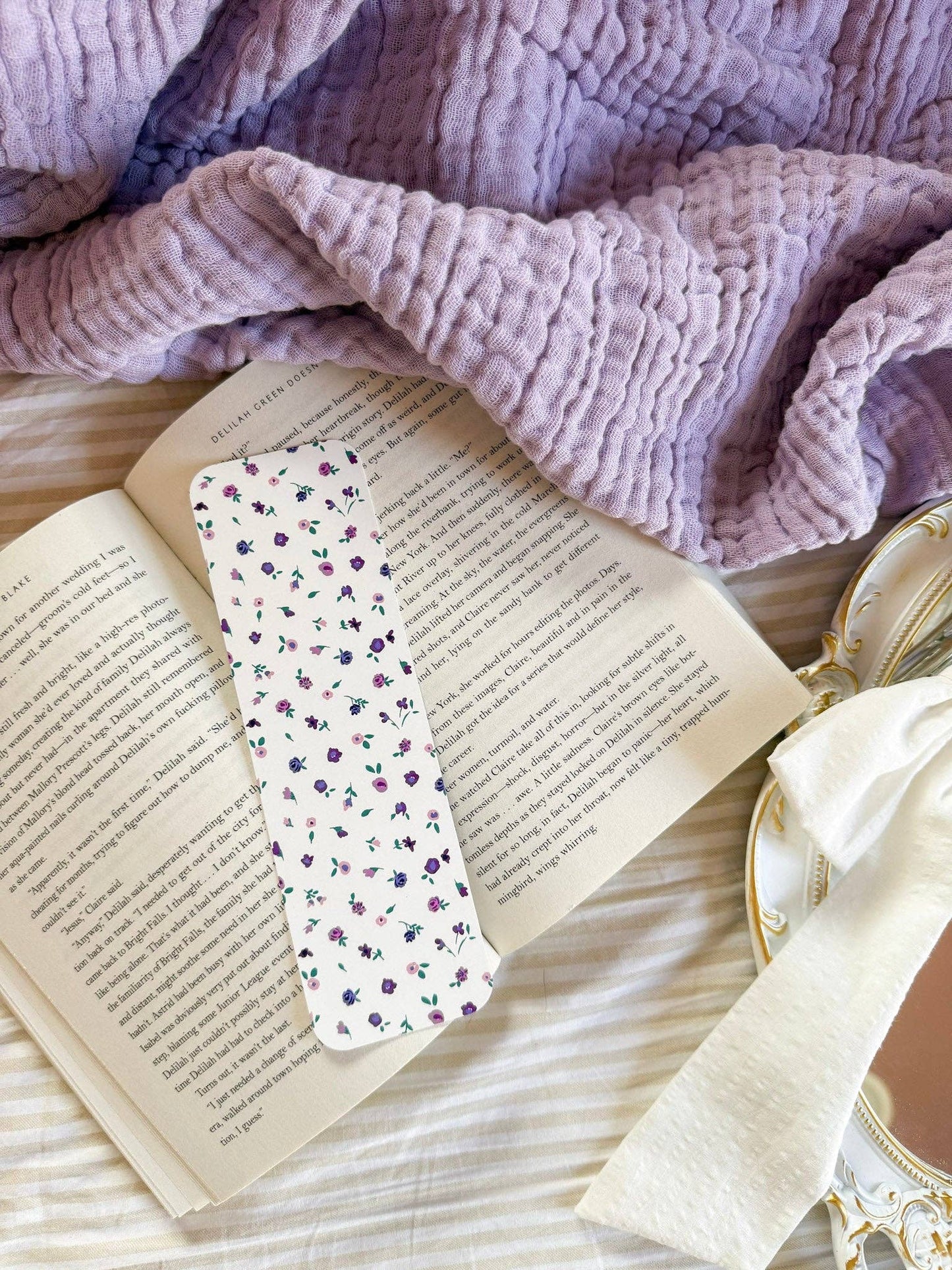 Violet Whispers Bookmark: No