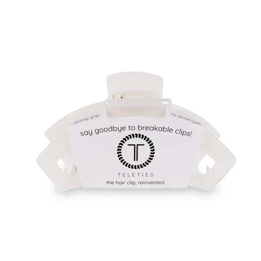Teleties Open Hair Clip | Medium | Coconut White