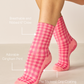 The Gingham Crew Grip Sock: Lemon