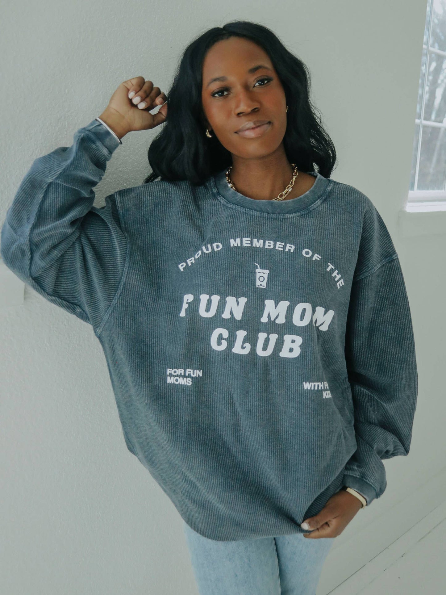 Friday + Saturday Fun Mom Club Corded Sweatshirt