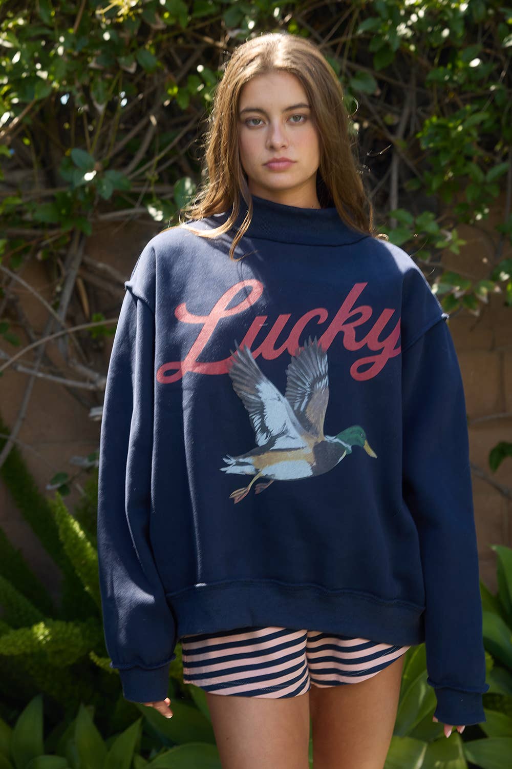 Lucky Duck Reversible Mockneck Sweatshirt
