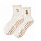 Mama Bear Double Embroidery Ruffle Pilates Grip Sock