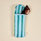 Puffy Sunglasses Case–Sicily Stripes Teal