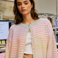 Pastel Striped Button-Down Cardigan