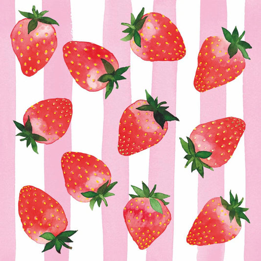 Strawberries and Stripes Lunch Napkins