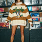 Lucky Duck Striped Mockneck Sweatshirt