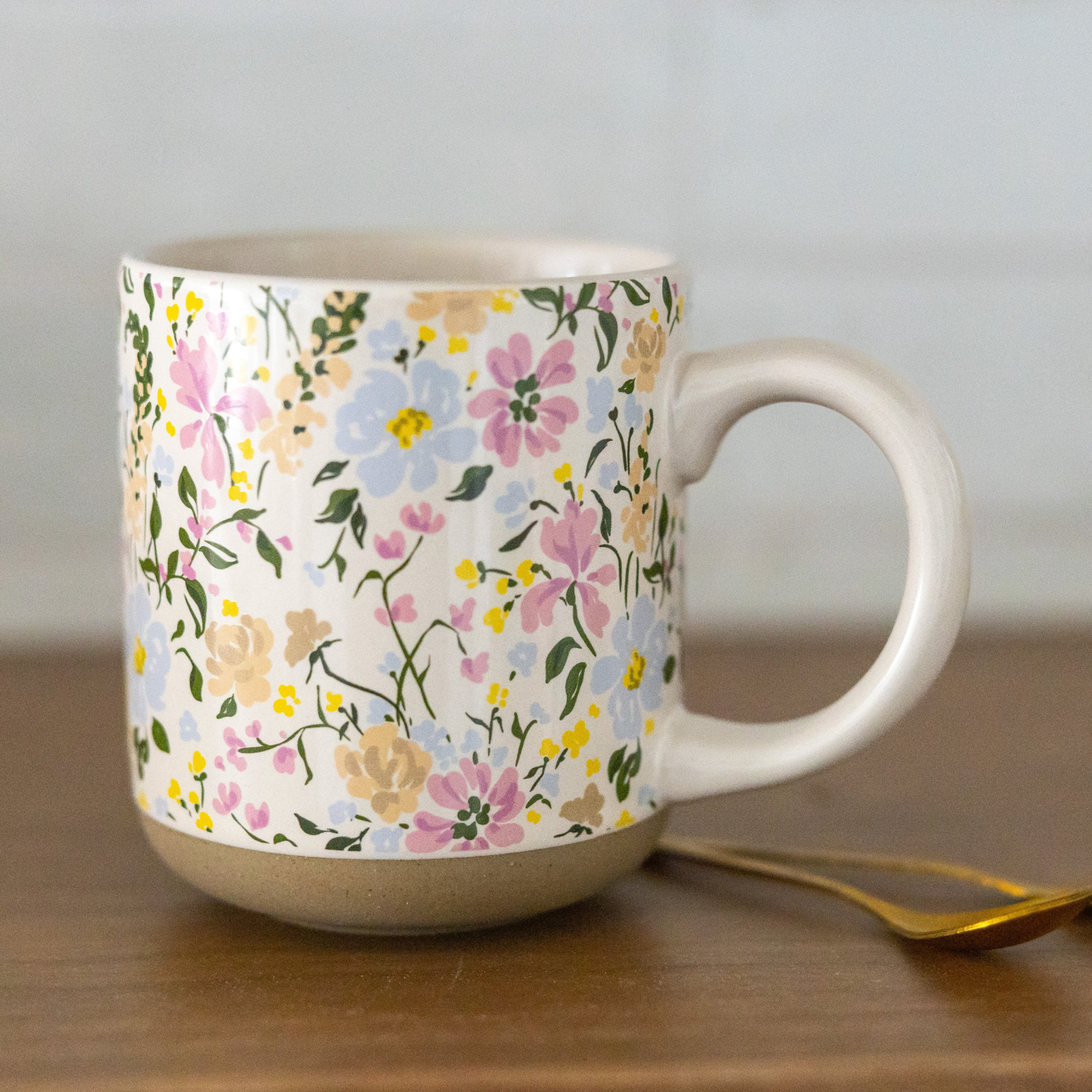 Spring Floral Stoneware Coffee Mug