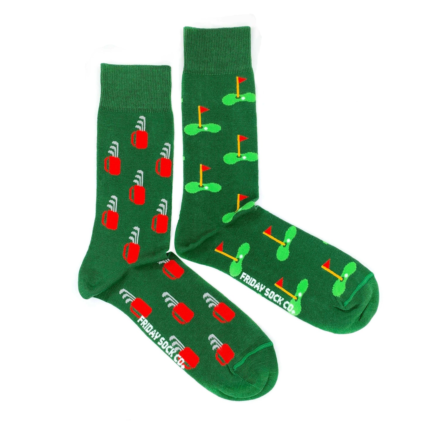 Men’s Golf Clubs & Green Mid-Calf Socks