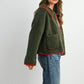 Buttoned Fleece Puffer Jacket