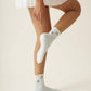Cherry Ruffle Grip Sock [Baby Blue], Pilates Socks
