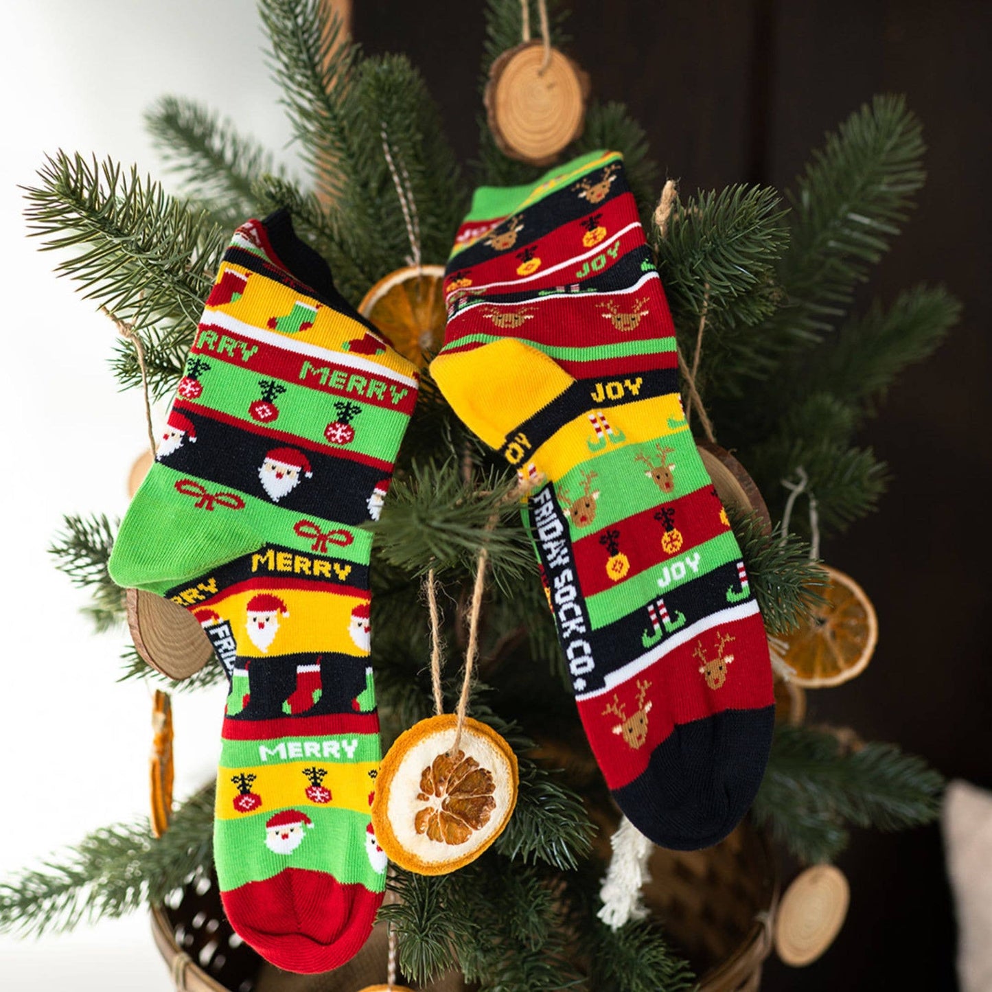 Friday Sock Co. Ugly Christmas Socks Merry & Joy Women's Socks