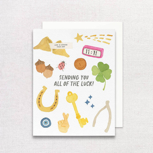 Sending You All of The Luck Greeting Card | Good Luck Card