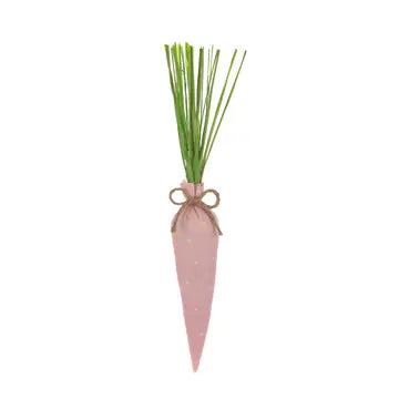 Mini Fabric Carrot Pink Polka Dots