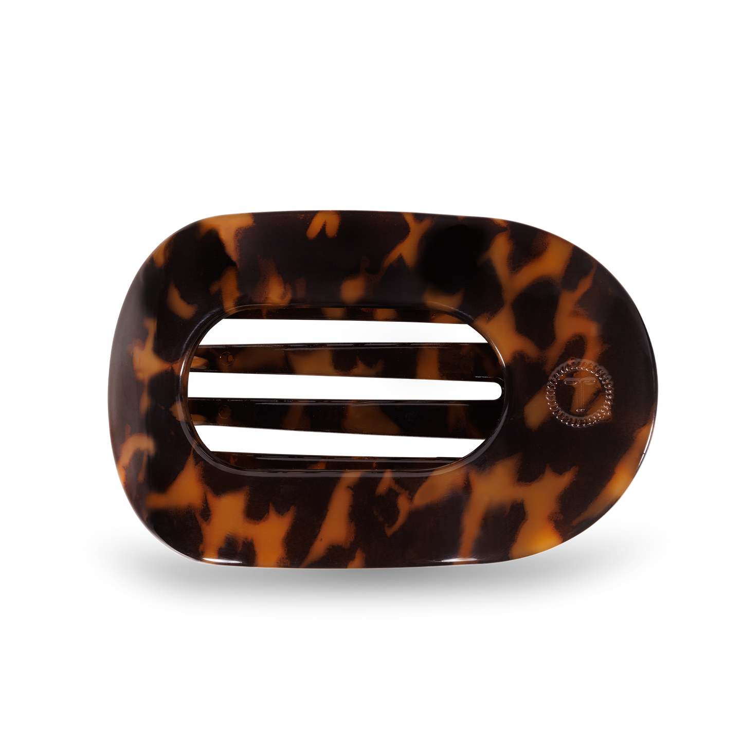 Teleties Round Flat Hair Clip | Medium | Tortoise