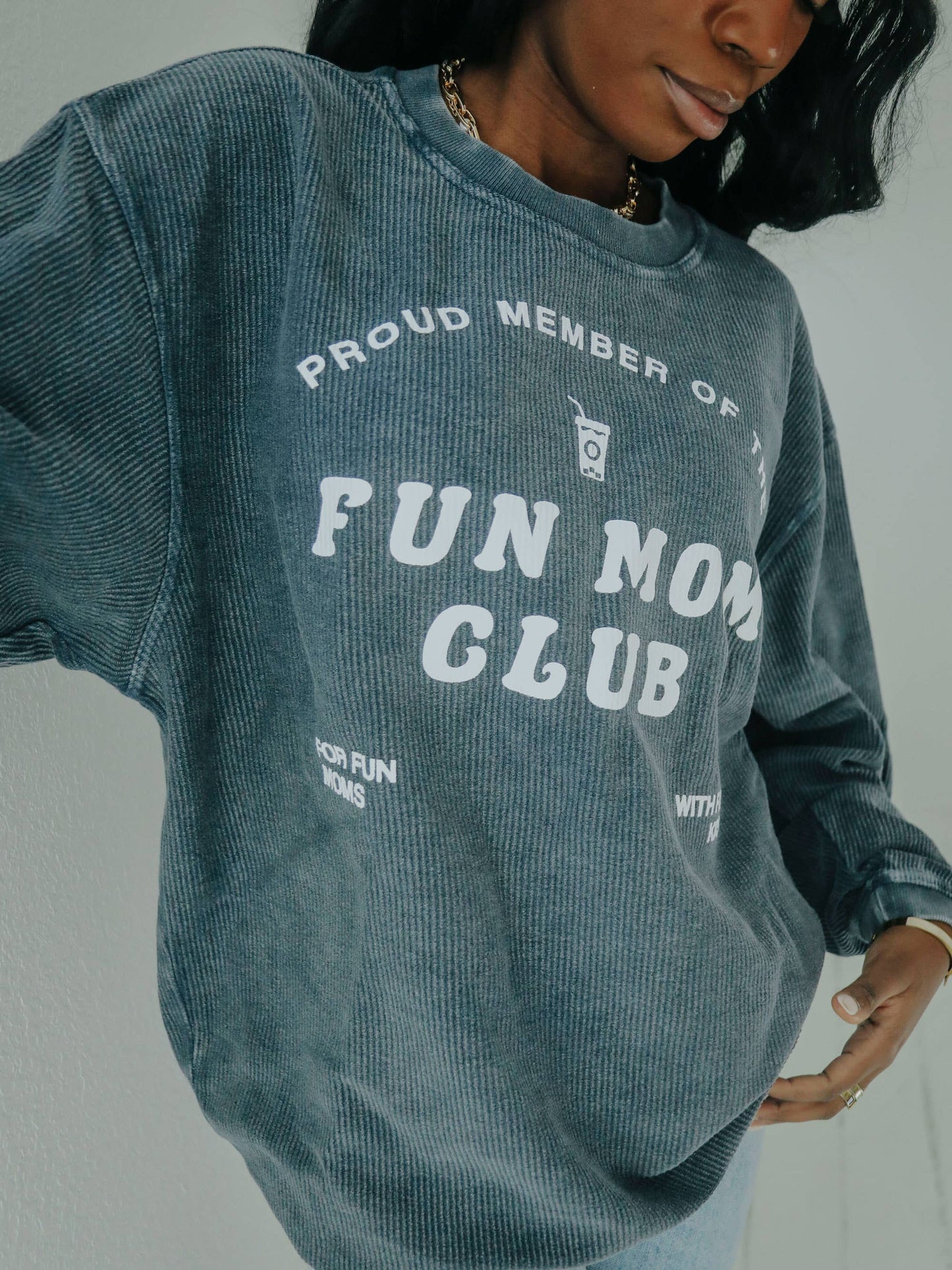 Friday + Saturday Fun Mom Club Corded Sweatshirt