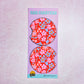 2 Car Coasters, Red Floral Pattern
