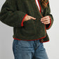 Buttoned Fleece Puffer Jacket