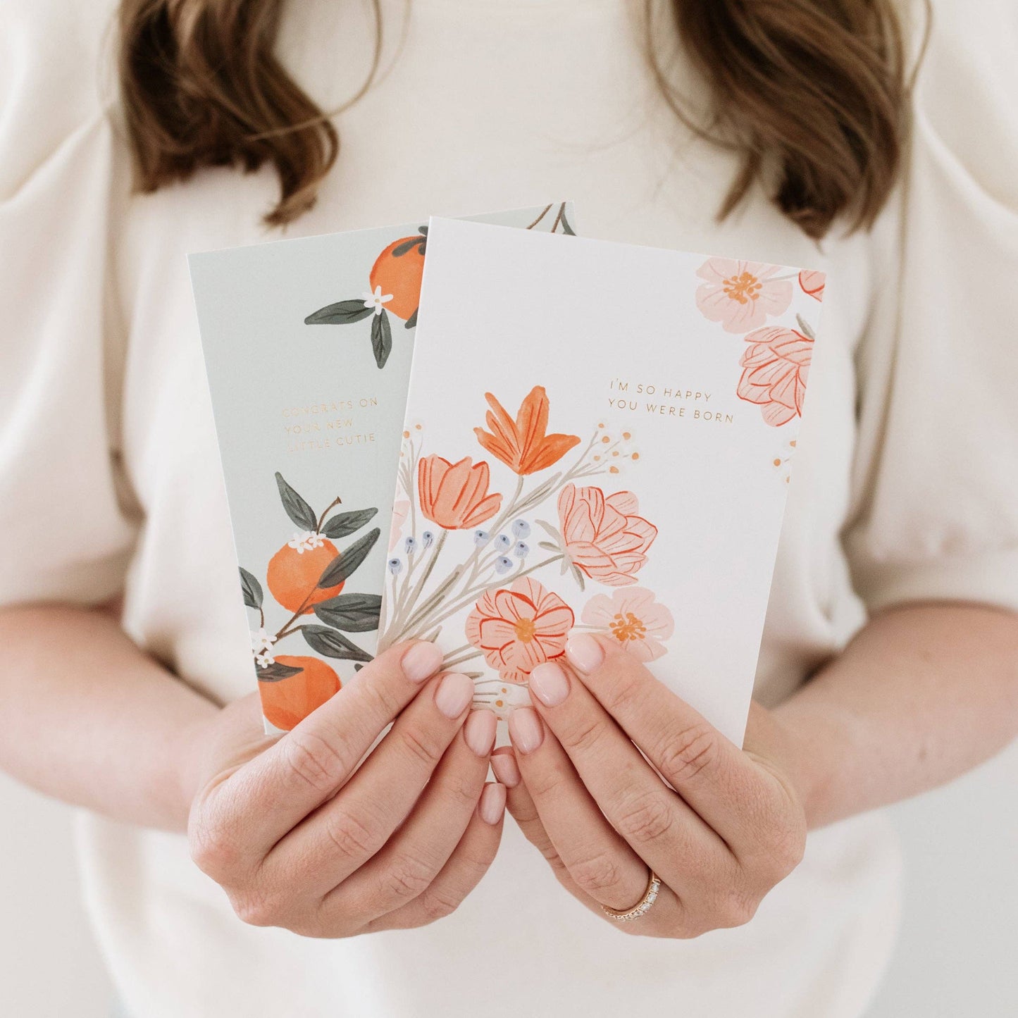 Born Flowers Birthday Greeting Card