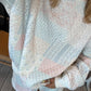 Blue Quilted Pastel Mockneck Sweatshirt