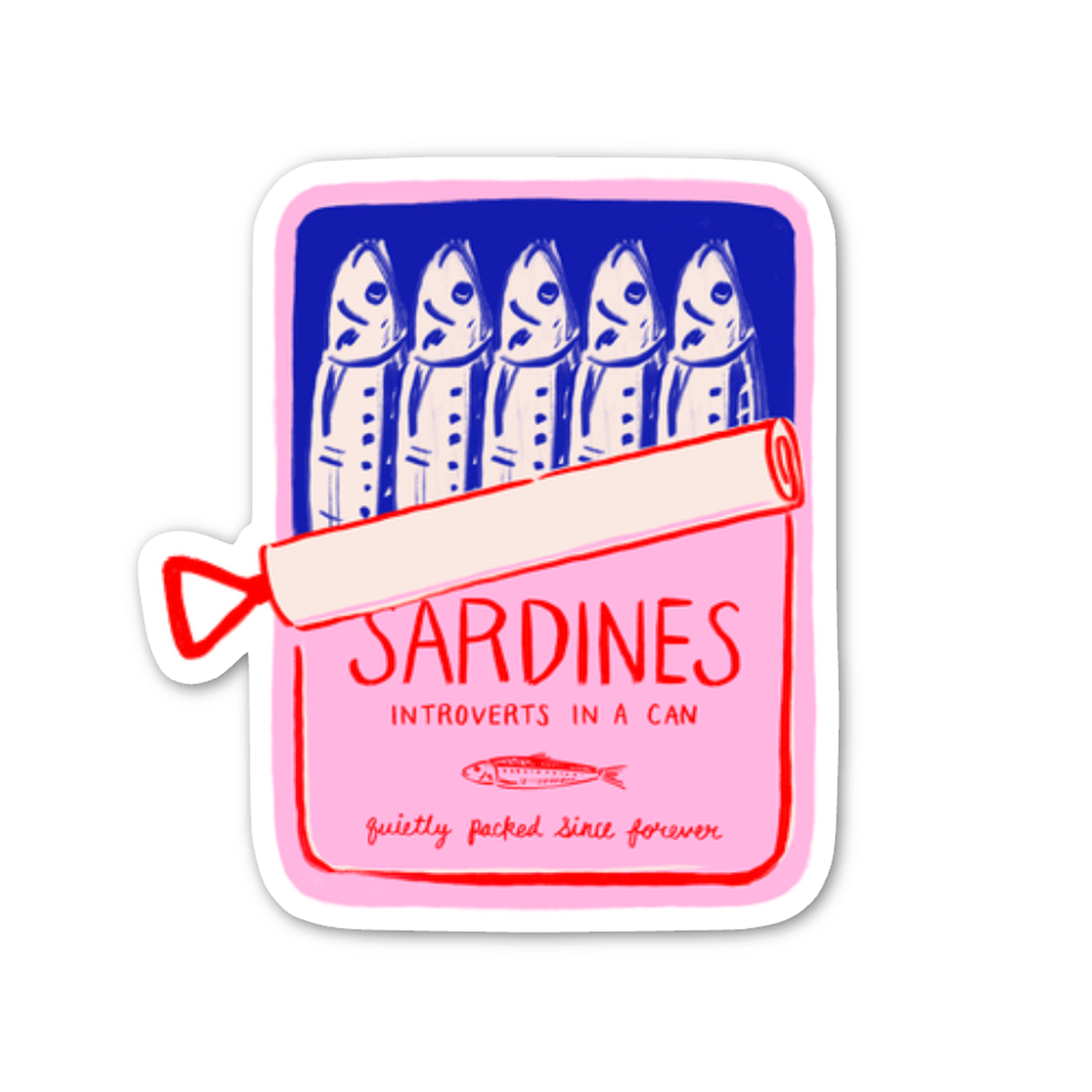 Introvert Sardines Vinyl Sticker