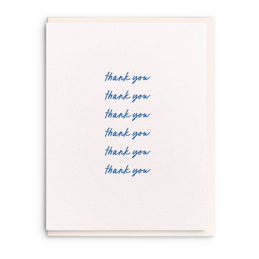 Thank You Script - Letterpress Thank You Greeting Card